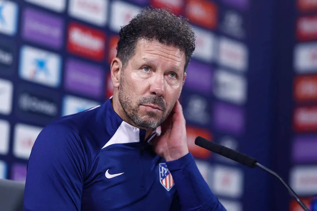 Simeone, durante la rueda de prensa de este viernes. EFE/Rodrigo Jiménez