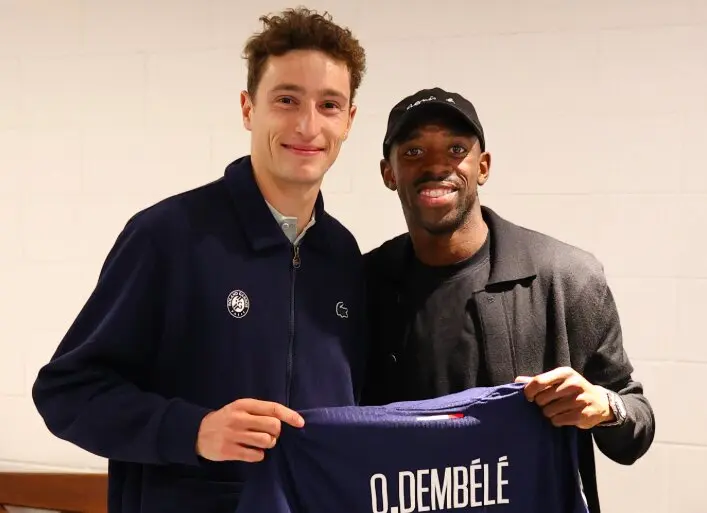 Ousmane Dembélé y Ugo Humbert