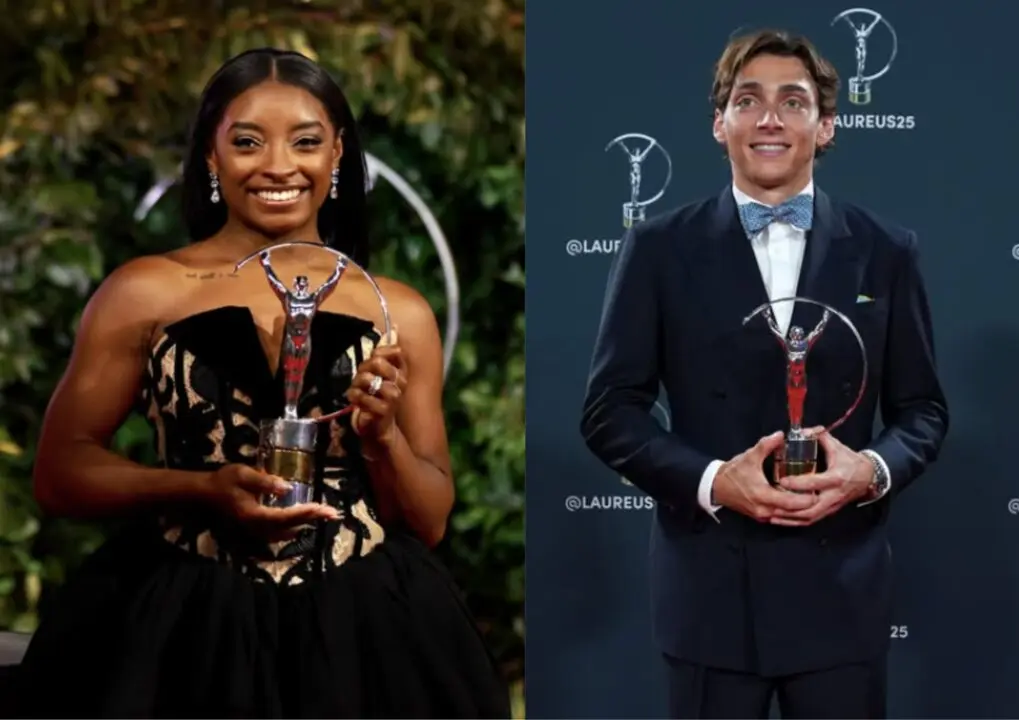 Simone Biles y Mondo Duplantis