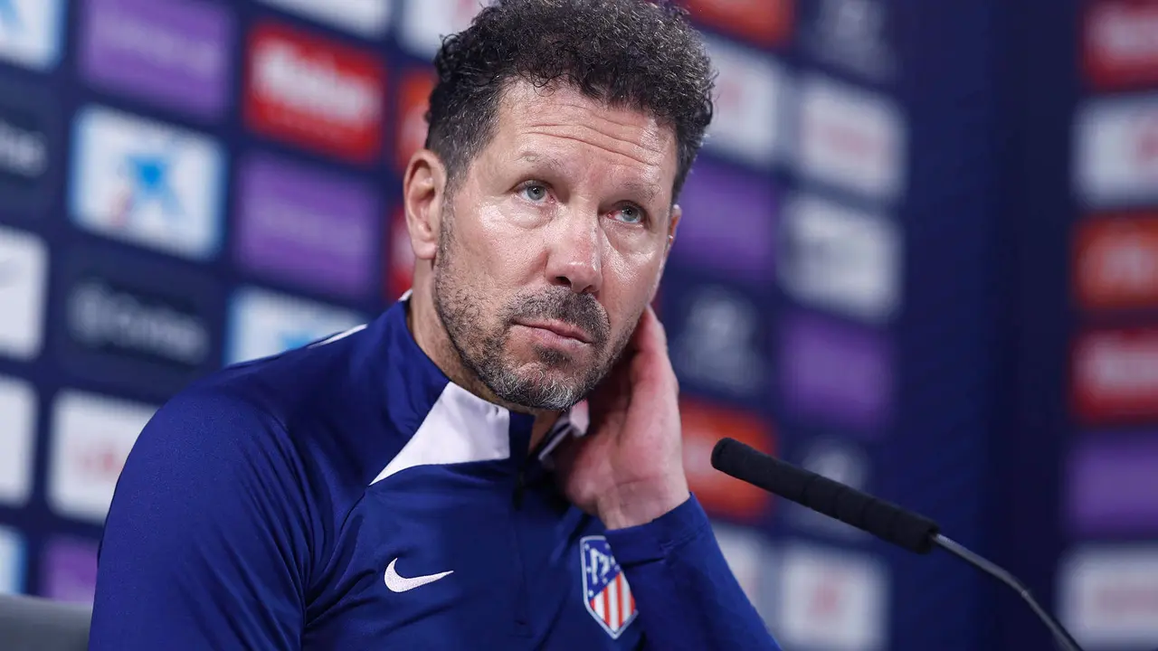 Simeone, durante la rueda de prensa de este viernes. EFE/Rodrigo Jiménez